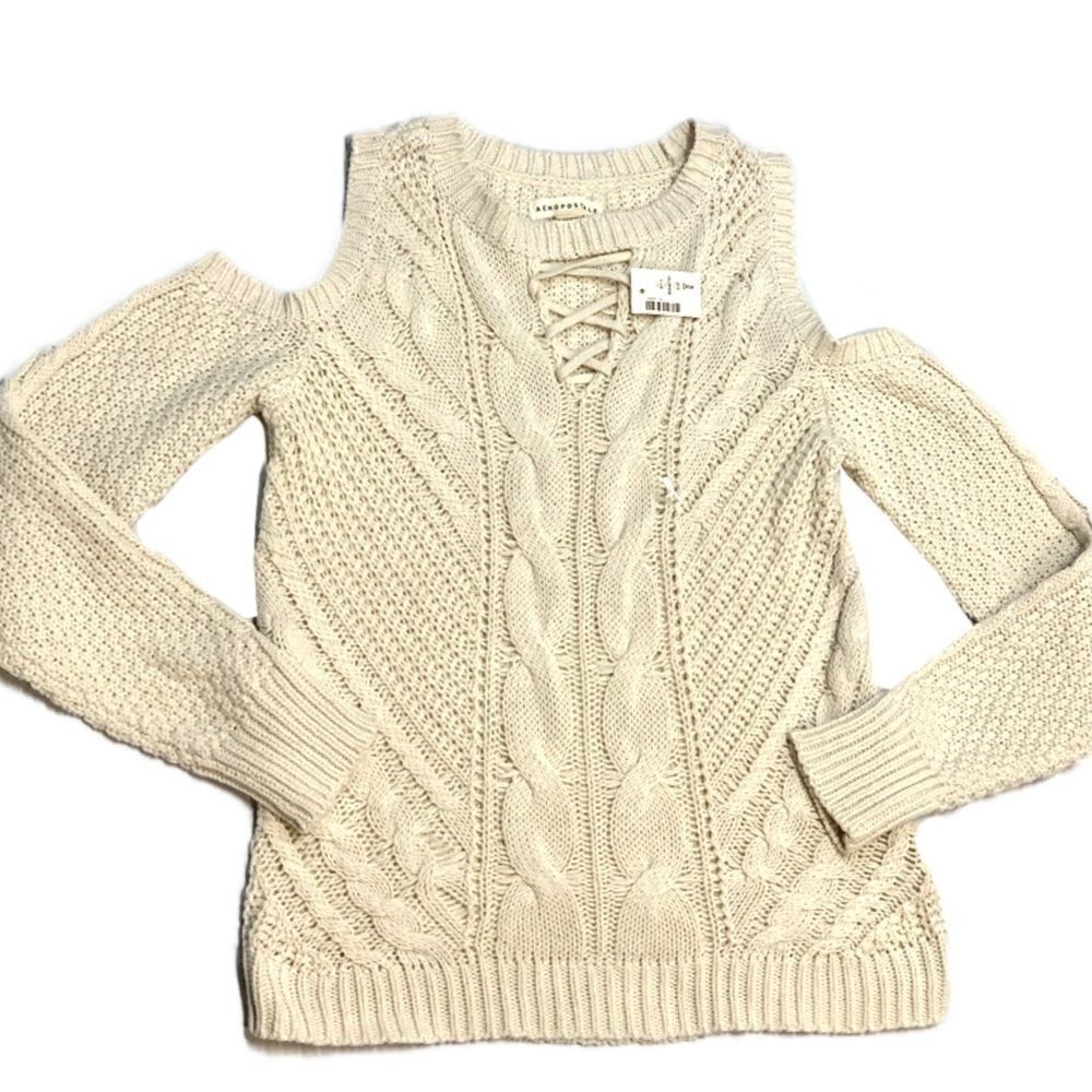 NWT Aeropostale knit cold shoulder sweaters - Picture 4 of 11
